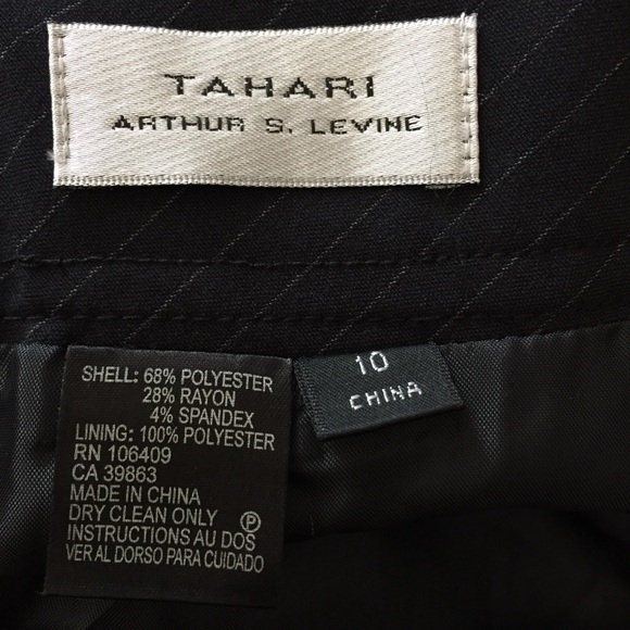 Tharari Black Pin-Stripe Pencil Skirt Size 10 - Picture 4 of 5